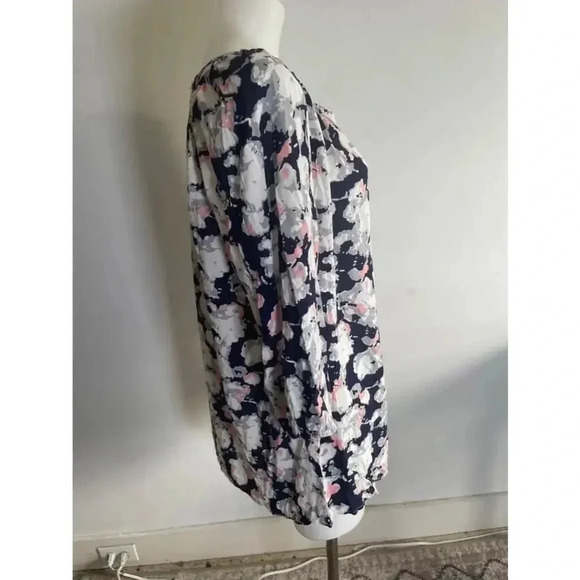 Women's Saint Tropez West Blue and Pink Floral 3/4 Sleeve Blouse Size 1X NWT 068 - Picture 6 of 11